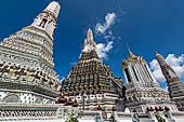 Bangkok Wat Arun - General view of the Phra prang complex. 